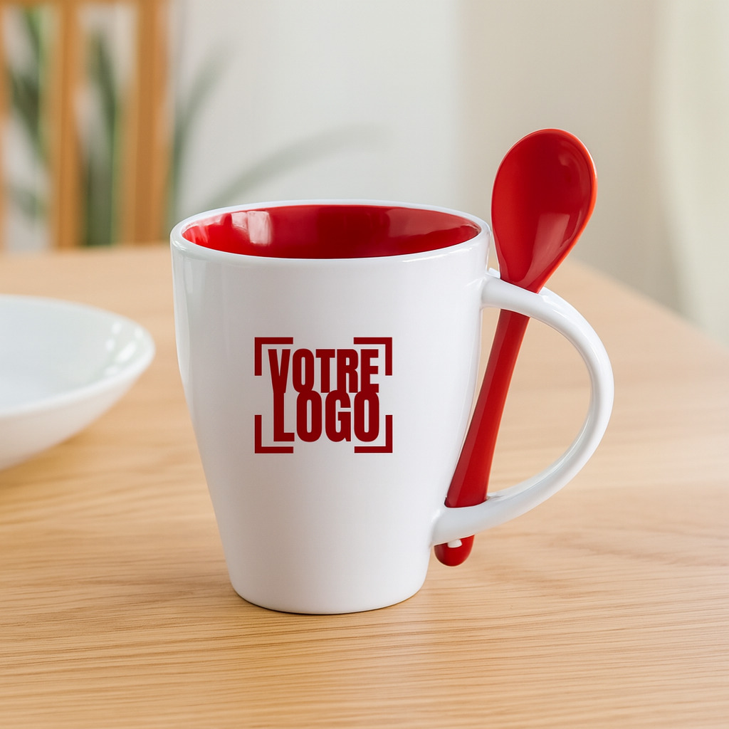 mug personnalisable avec cuillère